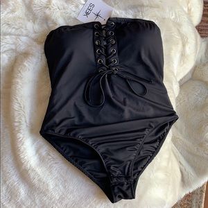 Seek The Label strapless bodysuit lace up swim hot